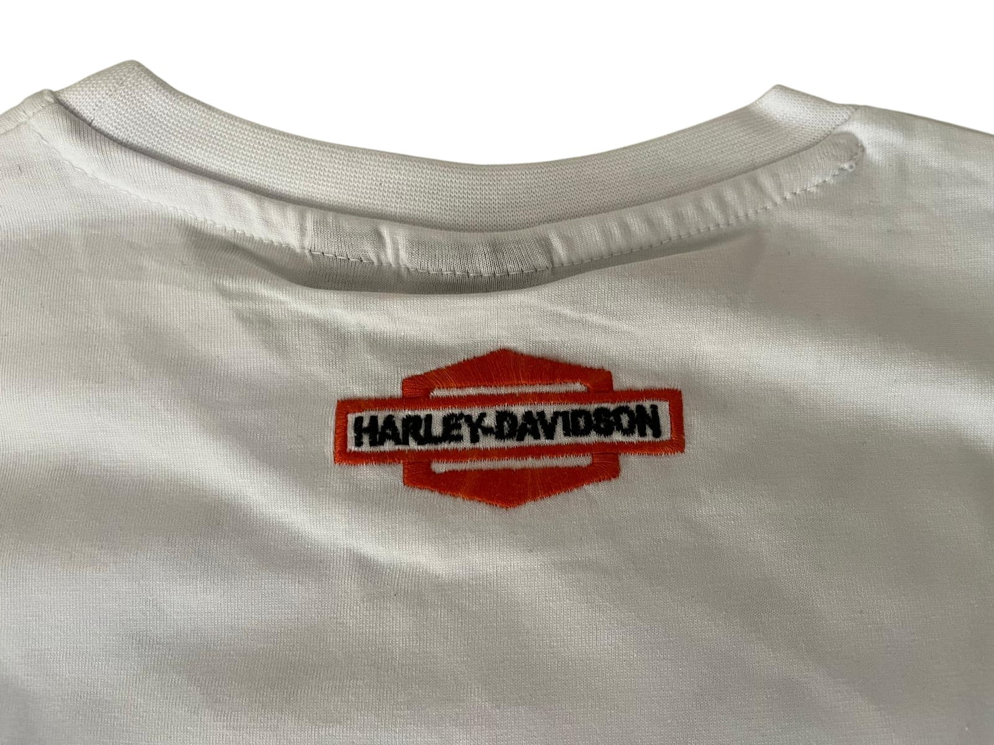Motorcycle Racing T-Shirt Weiß – Classic Bike Style – Front- & Rückenstickerei