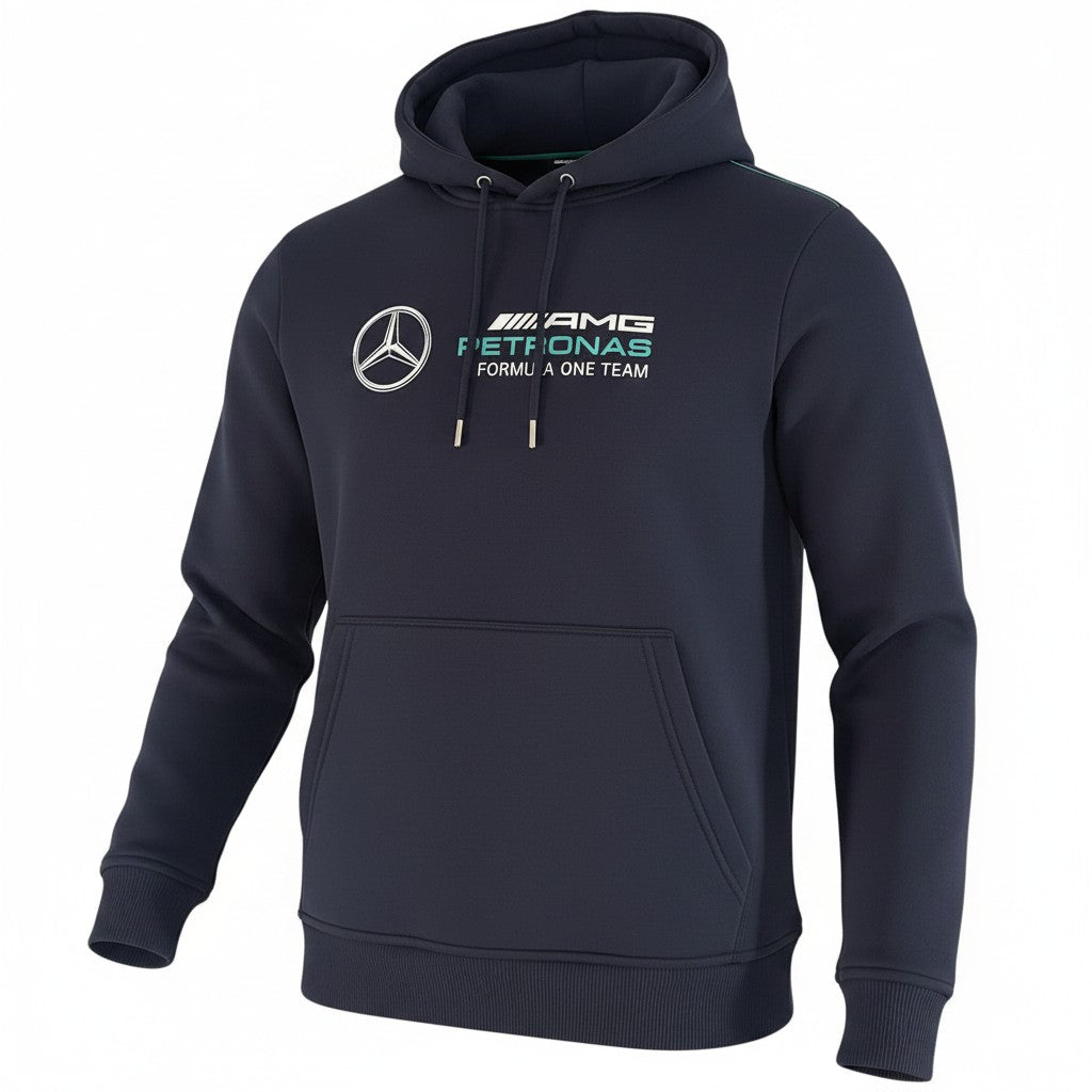 Original Mercedes-AMG Petronas Formula One Team Hooded Fleece Sweatshirt – Blue