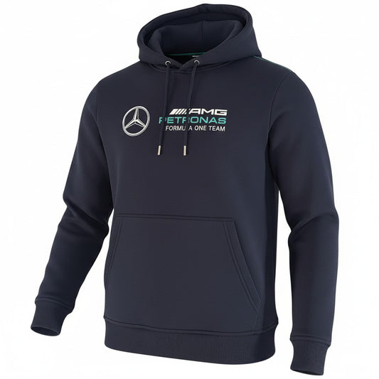 Original Mercedes-AMG Petronas Formula One Team Hooded Fleece Sweatshirt – Blue