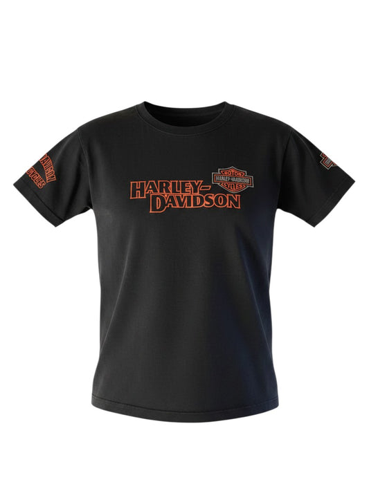 Motorcycle Racing T-Shirt Schwarz – Motorcycle Style – Front- & Rückenstickerei - Größe M