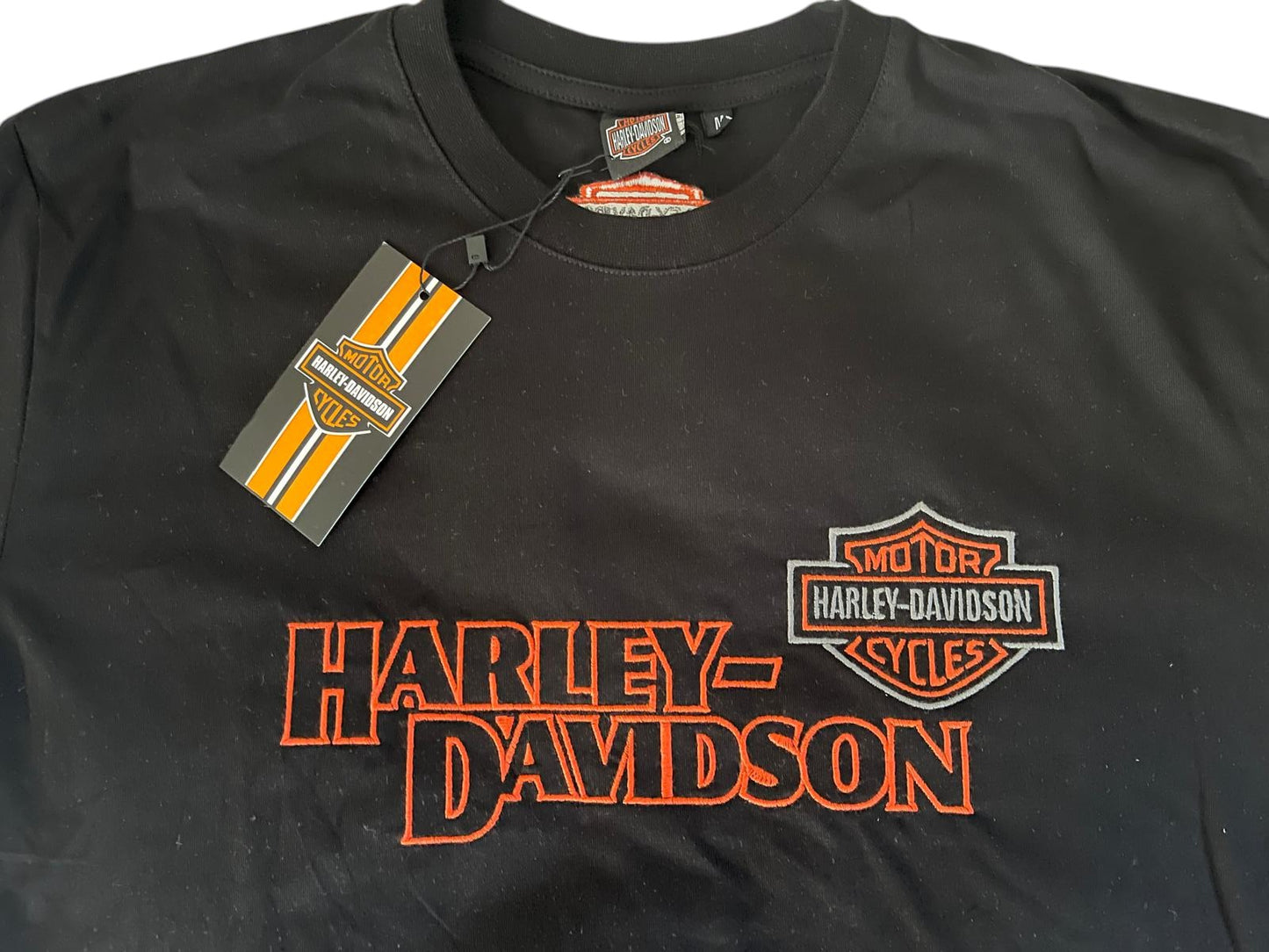 Motorcycle Racing T-Shirt Schwarz – Motorcycle Style – Front- & Rückenstickerei - Größe M