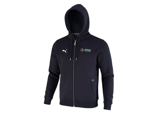 Original Mercedes-AMG Petronas Formula One Team Zip-Up Hooded Fleece Sweatshirt - Blue