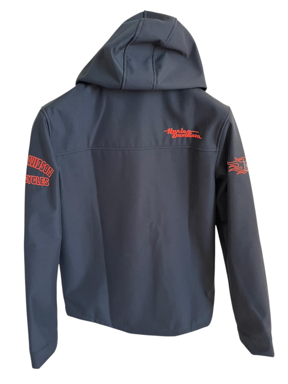 **HARLEY-DAVIDSON Men's Soft Shell Jacket – Windproof with Detachable Hood – New**