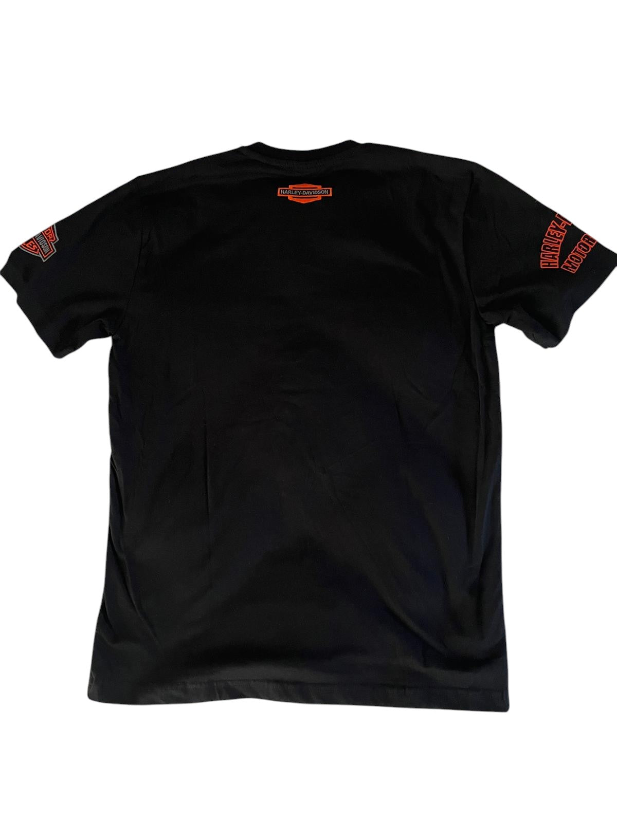Motorcycle Racing T-Shirt Schwarz – Motorcycle Style – Front- & Rückenstickerei - Größe M