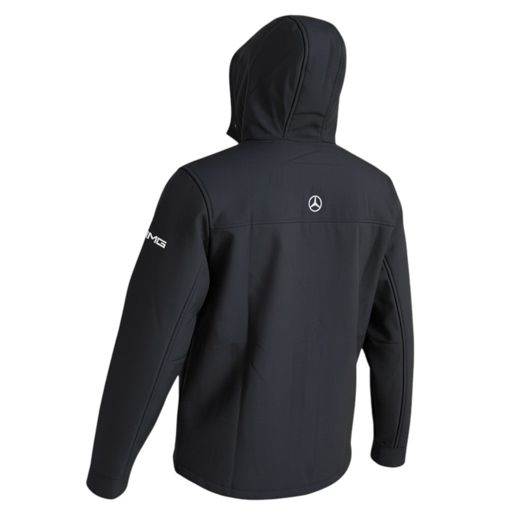 **Mercedes AMG Petronas Formula 1 Men's Soft Shell Jacket – Windproof with Detachable Hood – New** (Kopie)