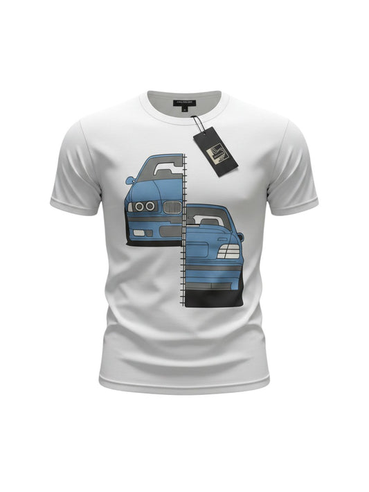 BMW E36 Vintage T-Shirt – Cars Culture – 100% Baumwolle - Weiß