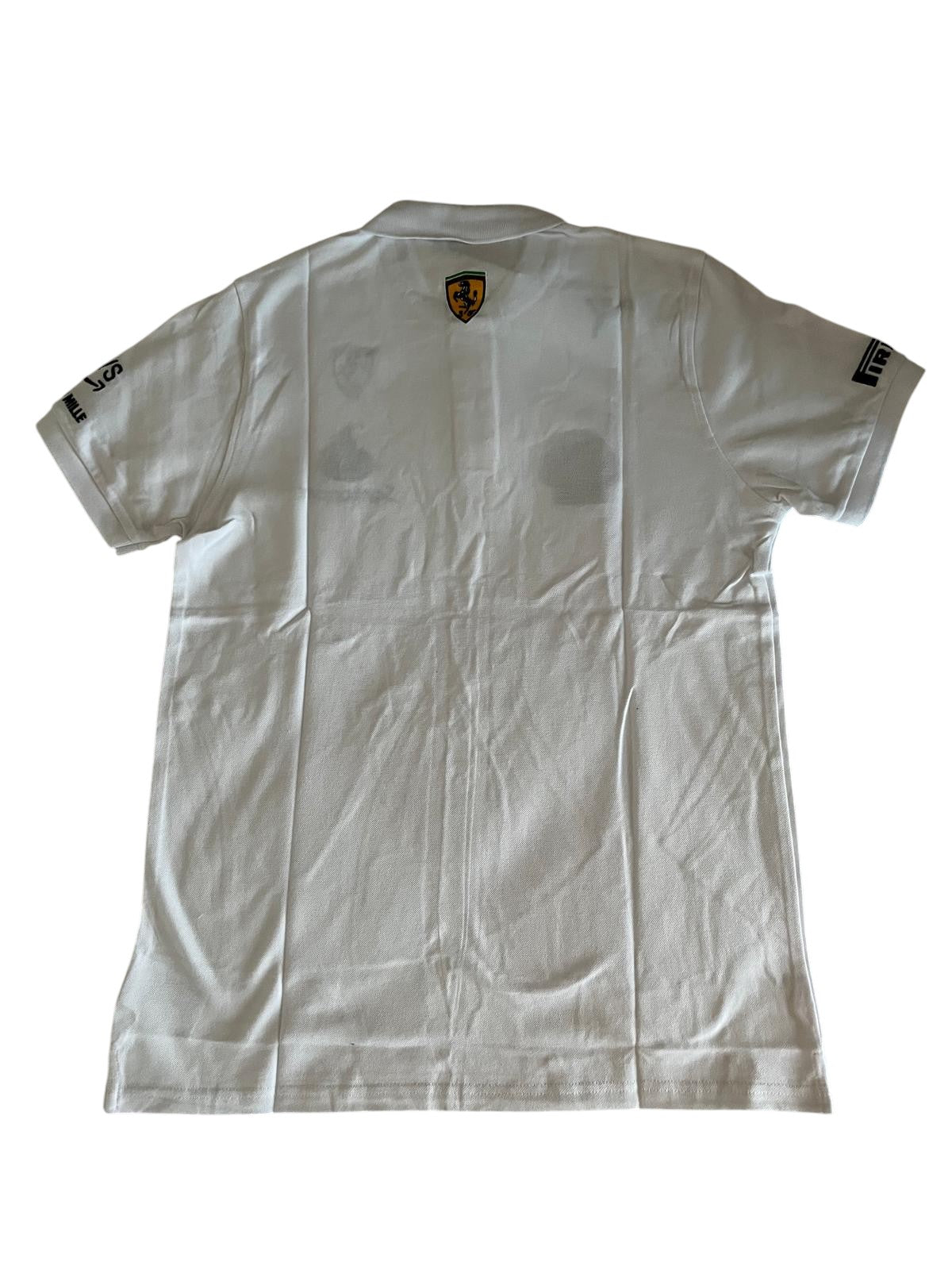 Ferrari Scuderia Formel 1 Poloshirt Weiß mit gestickten Logos