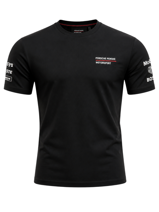 Formula Racing T-Shirt Schwarz | Premium Baumwollshirt mit Racing-Rückenprint – Größe S