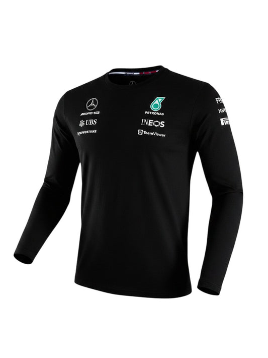 Mercedes AMG Petronas F1 T-Shirt Longsleeve (Langen Armen) in Schwarz Größe S