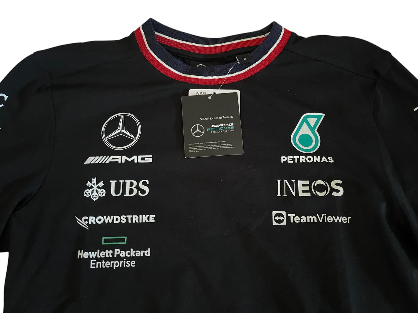 Mercedes AMG Petronas F1 T-Shirt Longsleeve (Langen Armen) in Schwarz Größe S