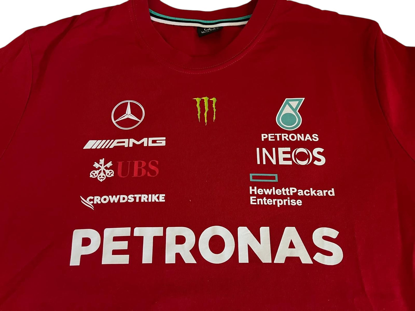 Mercedes AMG Petronas F1 T-Shirt in Rot mit Front- und Backprint