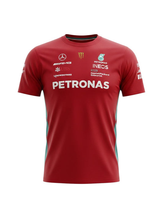 Mercedes AMG Petronas F1 T-Shirt in Rot mit Front- und Backprint