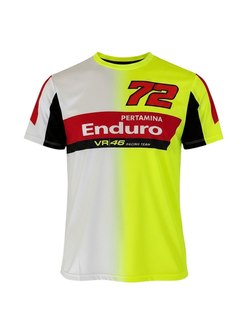 VR46 Racing Team Pertamina Enduro T-Shirt Gelb-weiß Marco Bezzecchi 72 Größe M - Neu