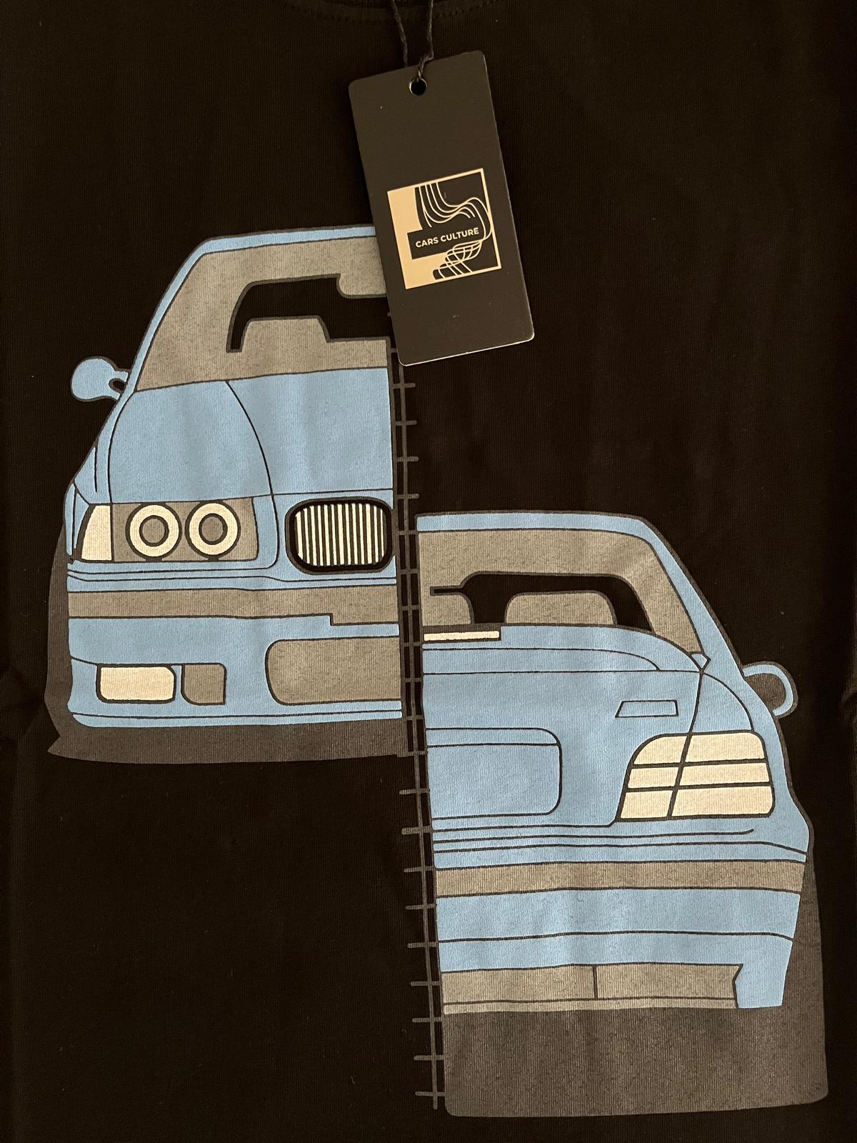 BMW E36 Vintage T-Shirt – Cars Culture – 100% Baumwolle - Schwarz