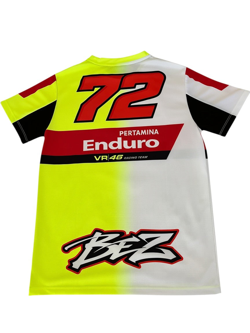 VR46 Racing Team Pertamina Enduro T-Shirt Gelb-weiß Marco Bezzecchi 72 Größe M - Neu
