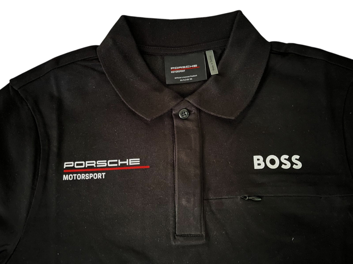 Motorsport Racing Poloshirt Schwarz – Performance Style – Größe S – Mit Backprint